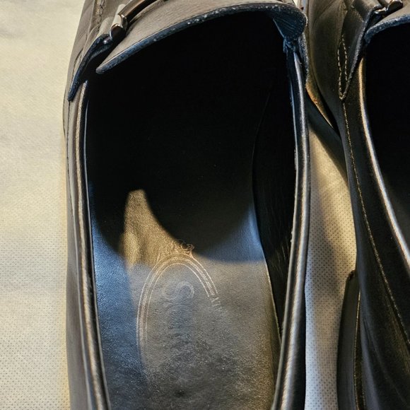 Tod’s Double T-Bar Black Leather Dress Shoes